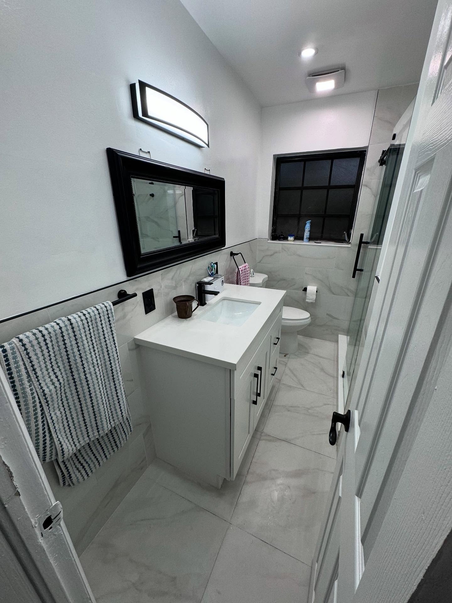 White marble bathroom remodel